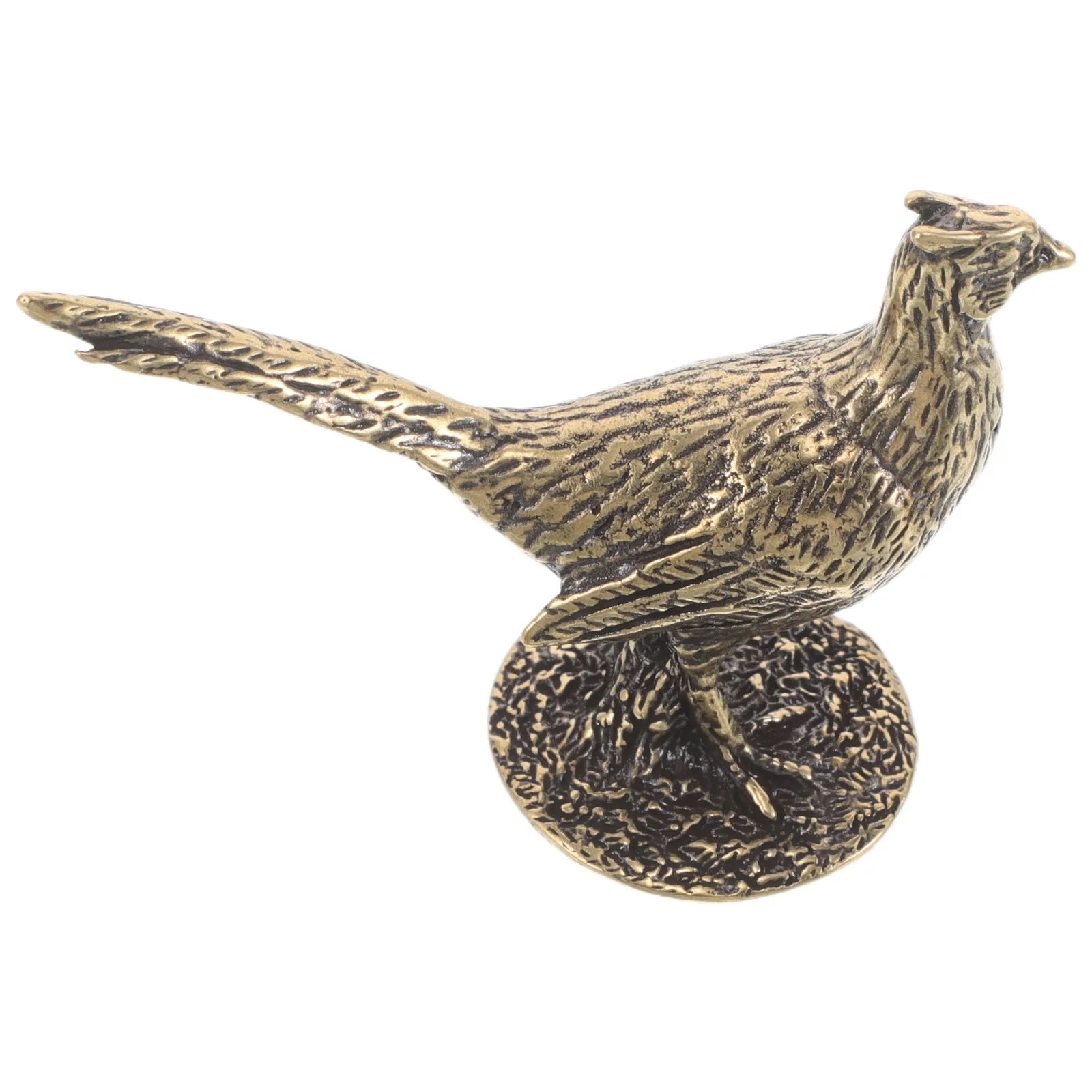 Elegant Brass Pheasant Statue Lifelike Farm Animal Sculpture for Desk Shelf Cabinet Garden Interior Decor Wealth Luck Accent