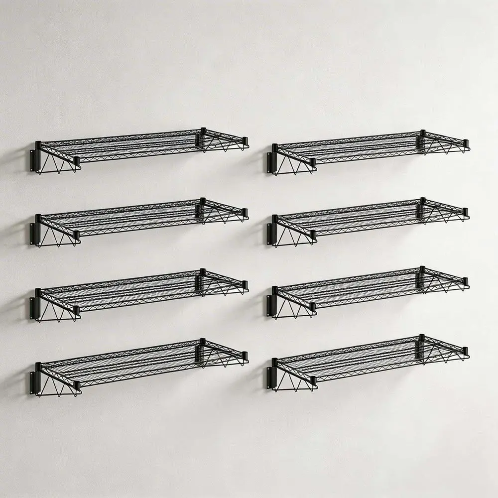 

18 x 60 Heavy-Duty Black Epoxy Wall Shelving Rack for Commercial, Industrial, and Garage Storage