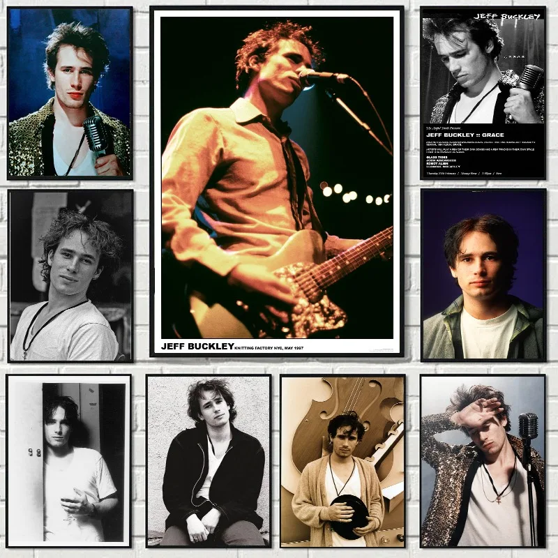 Jeff Buckley Poster Singer Band Cover Album Music Star Celebrity Canvas Painting Wall Art for Living Room Home Decor Fans Gift