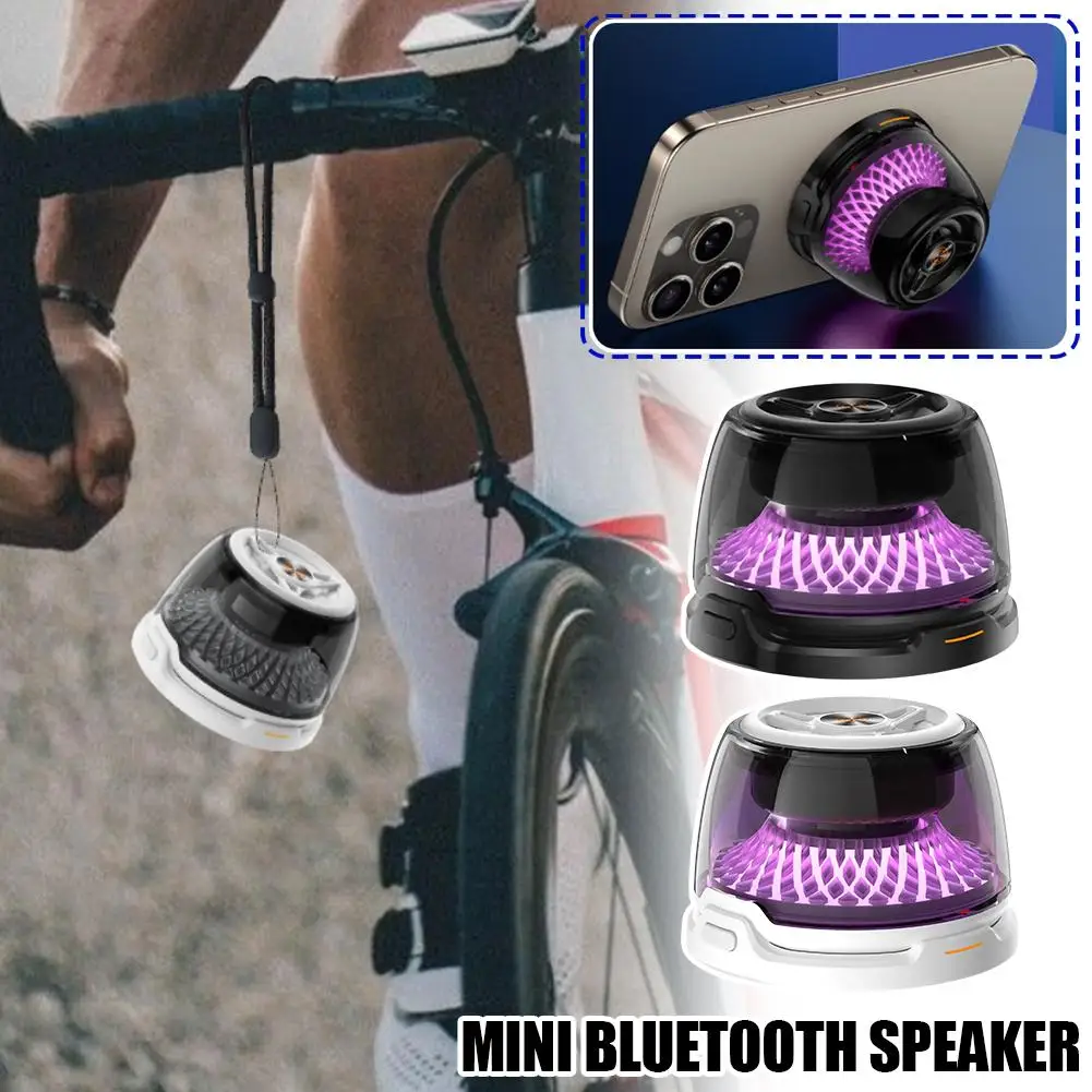 New Atmosphere Light Mini Bluetooth Speaker Subwoofer Wireless Mini Speaker Magnetic Bluetooth Stand Charger Desktop Magnet U2I2