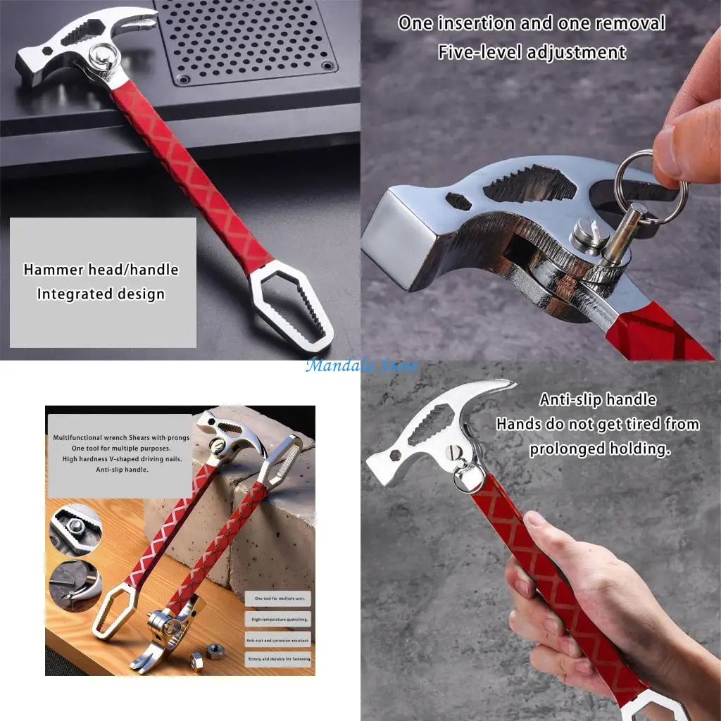 

U2JC Professional Auto Locking Alloy Steel Claw Hammer Featuring Ergonomic Handle And Multifunctional Nut Tightening Design