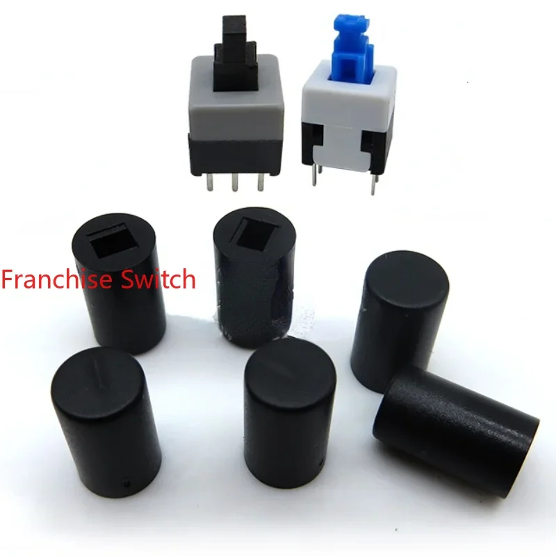 

10PCS Self Locking Square Head Button Switch Cap, Black Cap A04, Height 10mm, Width 6mm, Inner Hole 3 × 2mm In Stock