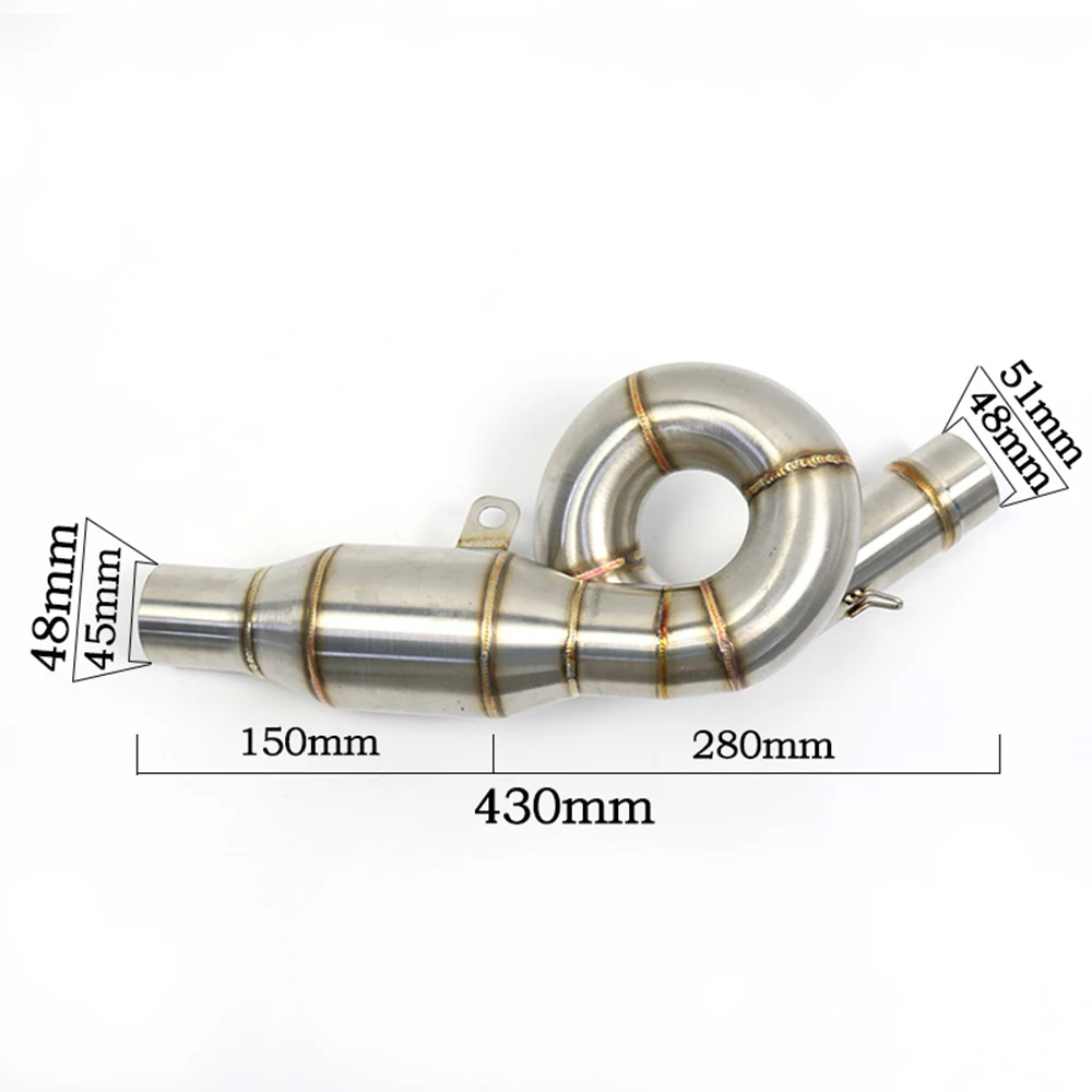 Slip on Exhaust Motorcycle Mid Pipe Motorcross Connect Link Tube Half Blue Pipe For KAWASAKI Z800 Z 800 view 2