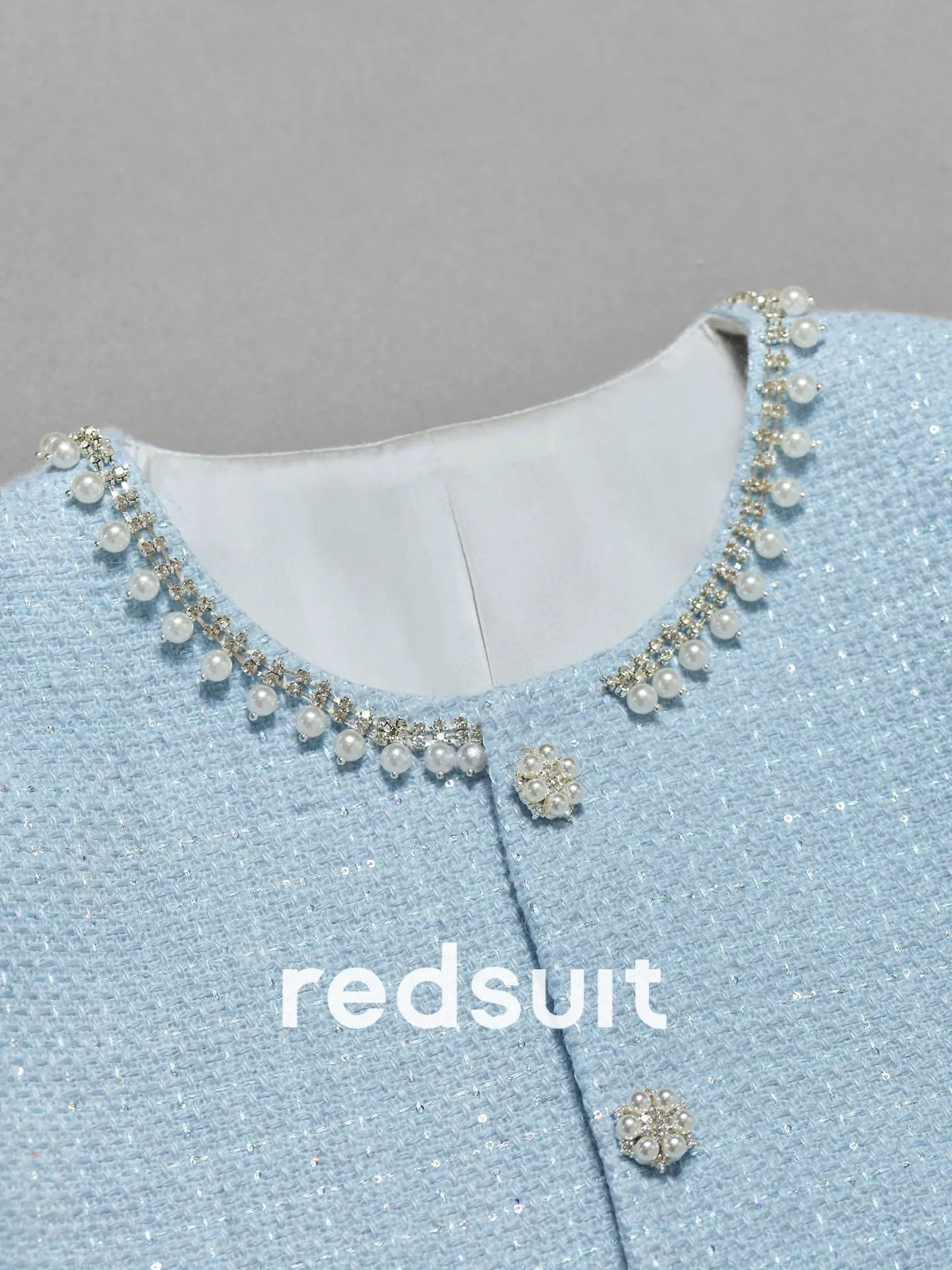 New High standard pearl studded silver wire sequin lightweight floral short sleeved shirt with temperament Custom Size