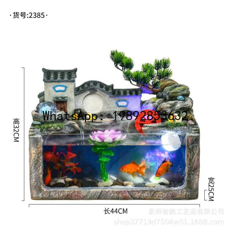 YFY Indoor Desktop Fountain Water Flow Ornament for Living Room Office Entrance Hall Humidifying Water Feature Home Decoration