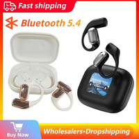 Intelligent Touch Screen Bluetooth-Compatible Wireless Headphones 8 Hours Long Battery Life Open Ear Earbuds LCD Colour Screen