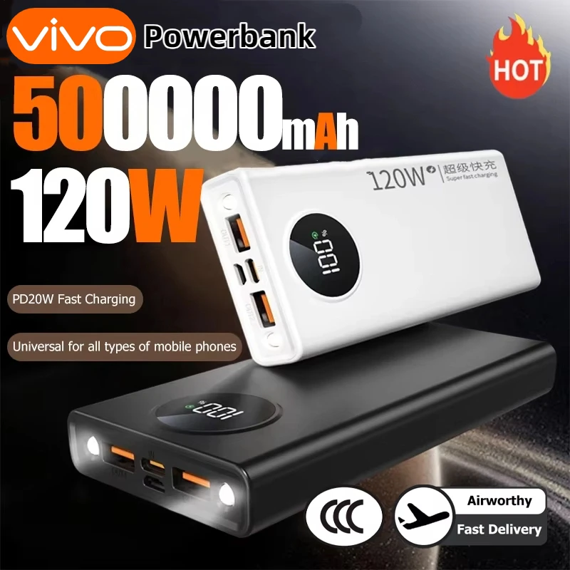 VIVO 120W 50000mAh بنك طاقة عالي السعة شحن سريع شاحن بطارية محمول شاشة ديجيتال لهاتف iPhone Samsung Xiaomi #2