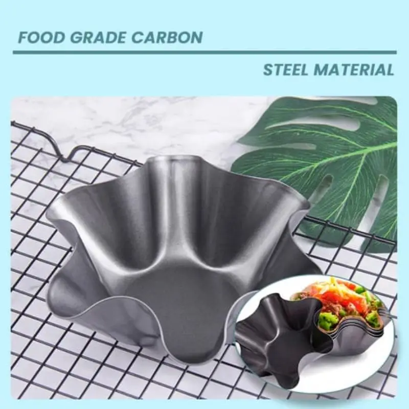 Petal Shape Carbon Steel Baking Bowl Petal-Shaped High-Temperature Cake Baking Mold Carbon Steel Salad Storage Petal Bowl