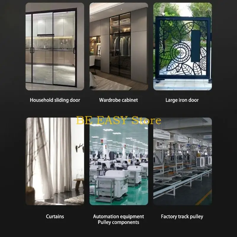 E28F 4 Wheel Trolley Smooth Operation Roller Component for Home Curtains
