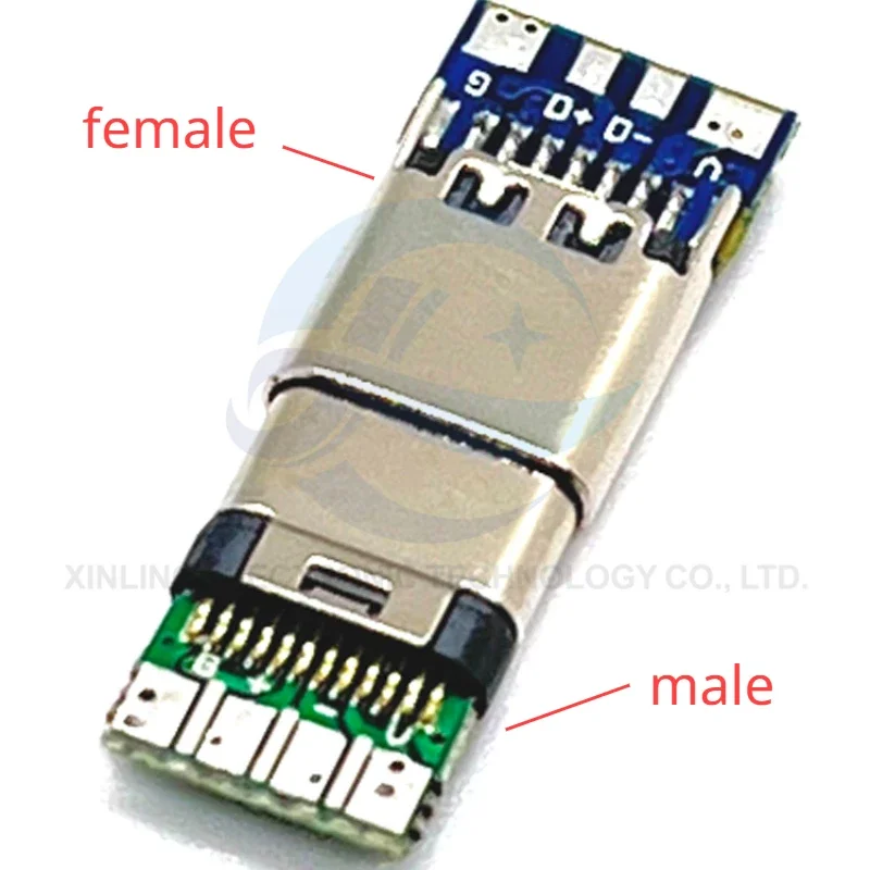 USB 3.1 type c male/Female Connectors Jack Tail 24pin usb Male Plug Electric Terminals welding DIY data cable Support PCB Board