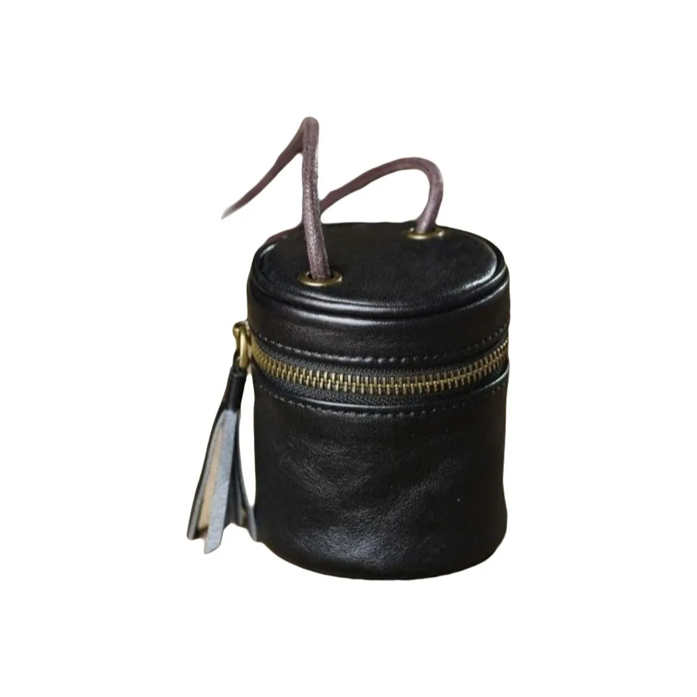Makeup Bag Leather Zipper Wallet Mini Card Holder Lipstick Storage Bag Coin Purse Bucket Bag Cosmetic Bag Travel