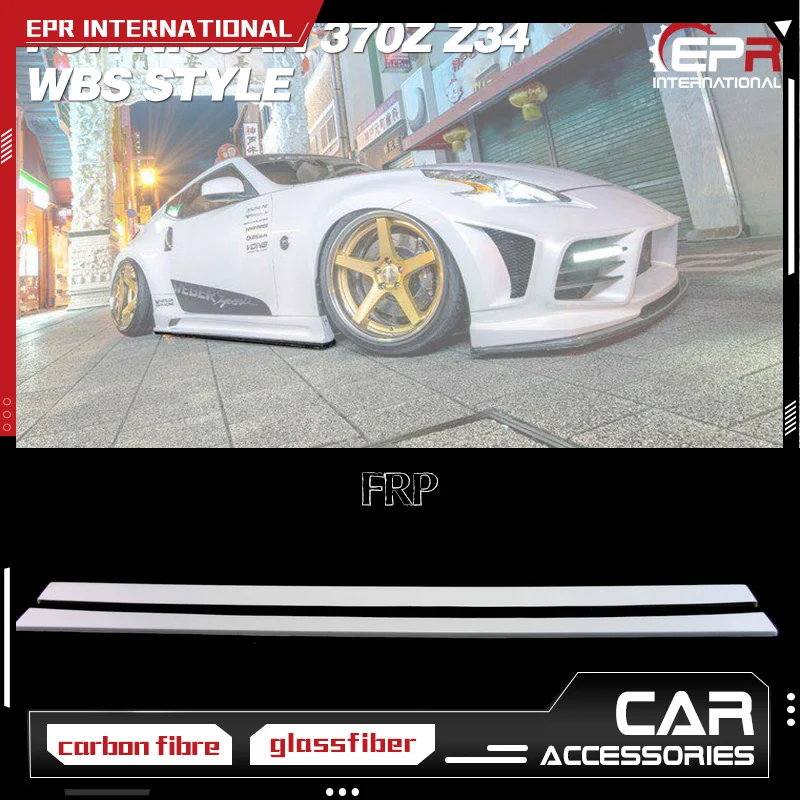 

Carbon Side Skirt Extension For Nissan 370Z Z34 (2009+) WBS Style Glass Fiber/FRP Side Skirt Plank Body Kit Trim For 370Z Racing