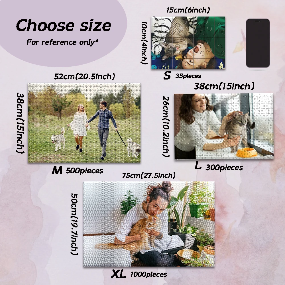 35/150/300/500/1000pcs pets Custom Photo Personalised Decompression Puzzles Jigsaw puzzle Custom DIY Personalised Photo Puzzles