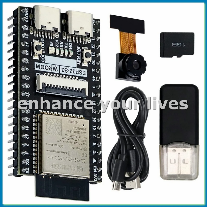 

Плата разработки ESP32-S3 WROOM N8R8 Плата ESP32-S3-WROOM CAM, совместимая с IDE, встроенной камерой Wireless-A23U