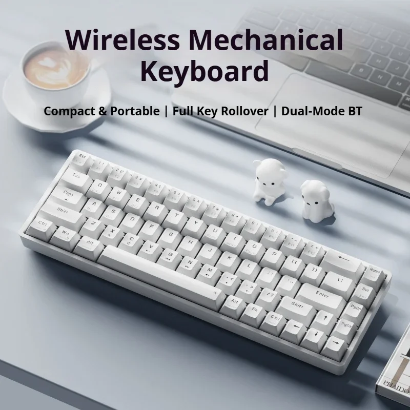 

EWEADN MT68 Беспроводная двухрежимная Bluetooth-клавиатура 68-клавишная раскладка Бесплатные конфликтов Поддержка Windows/iOS Комбинированная клавиатура и мышь