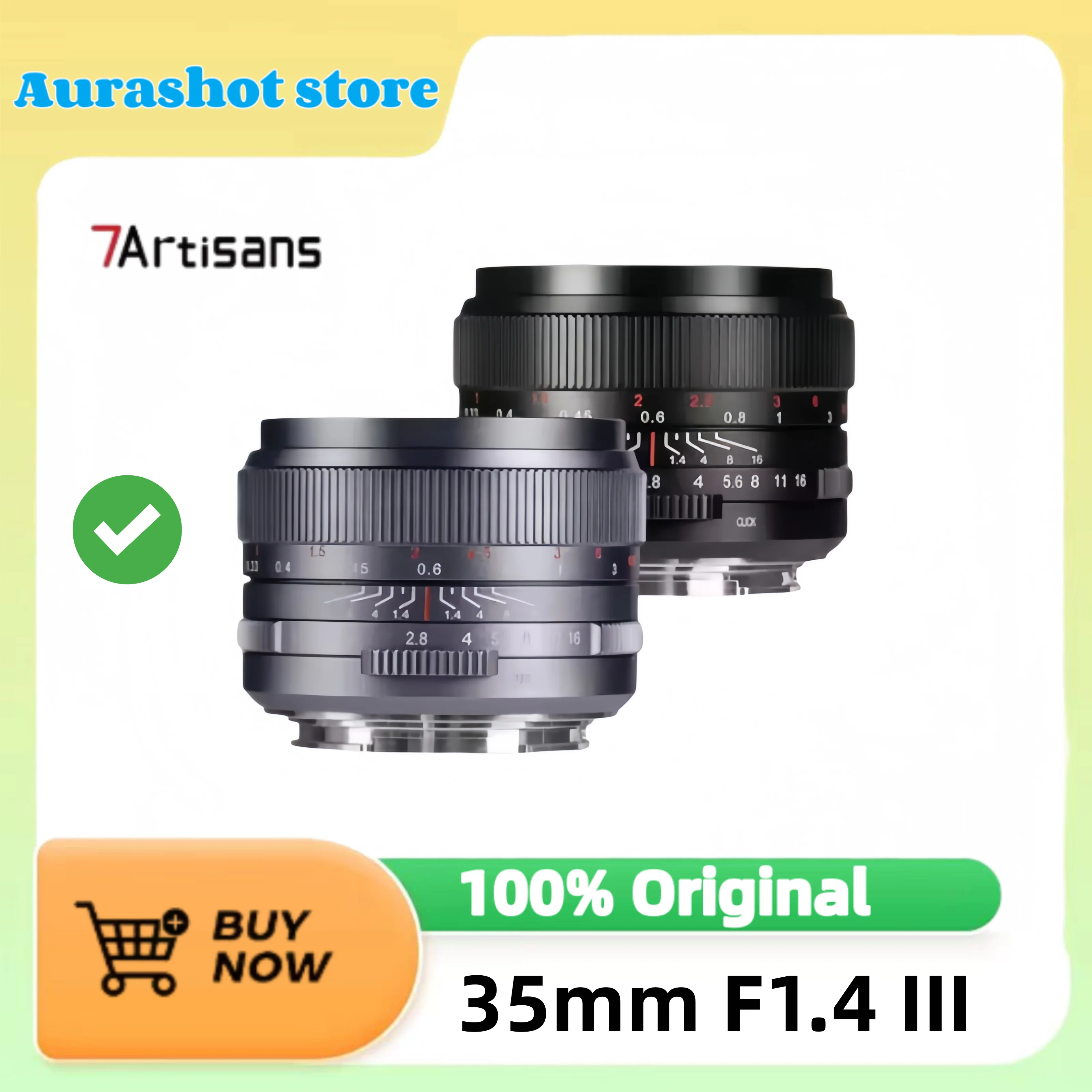 7artisans 35mm F1.4 III Full Frame Large Aperture Camera Lens for Portrait Photography with Sony E A7RIII Nikon Z50 Canon R L