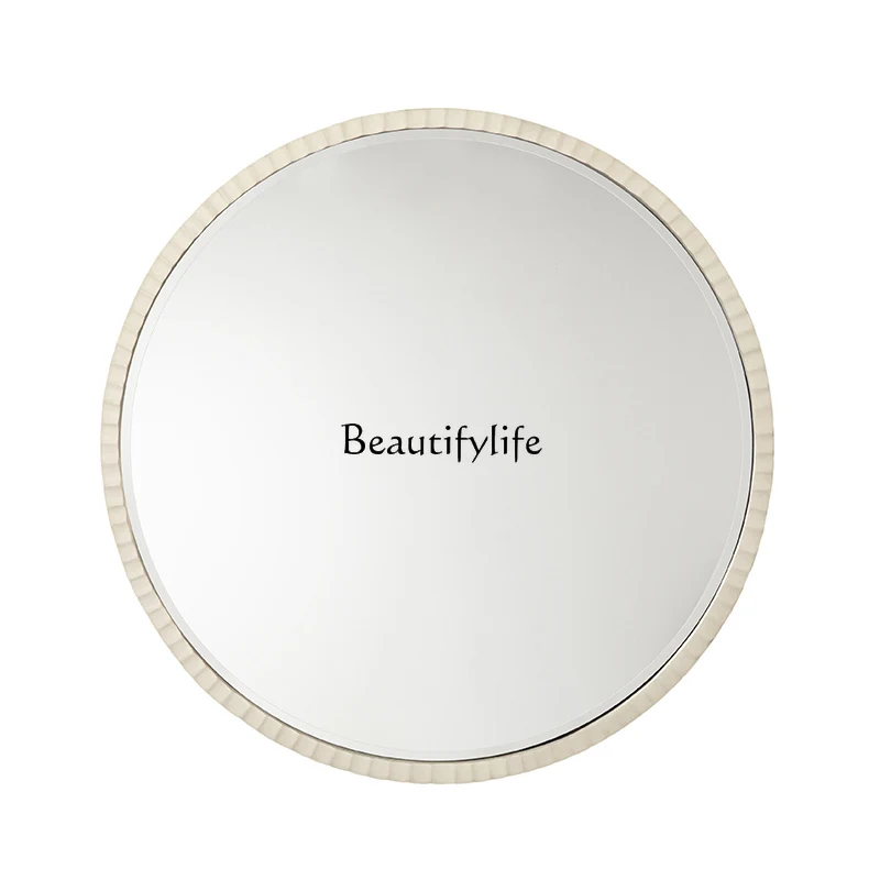 

French decorative mirror European classical vanity mirror wall hanging white round