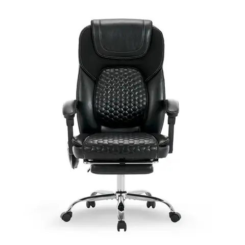 Office Chair with Massage and Heat, Ergonomic Reclining Desk Chair with Footrest, Big and Tall HighBack Leather Computer Chair w
