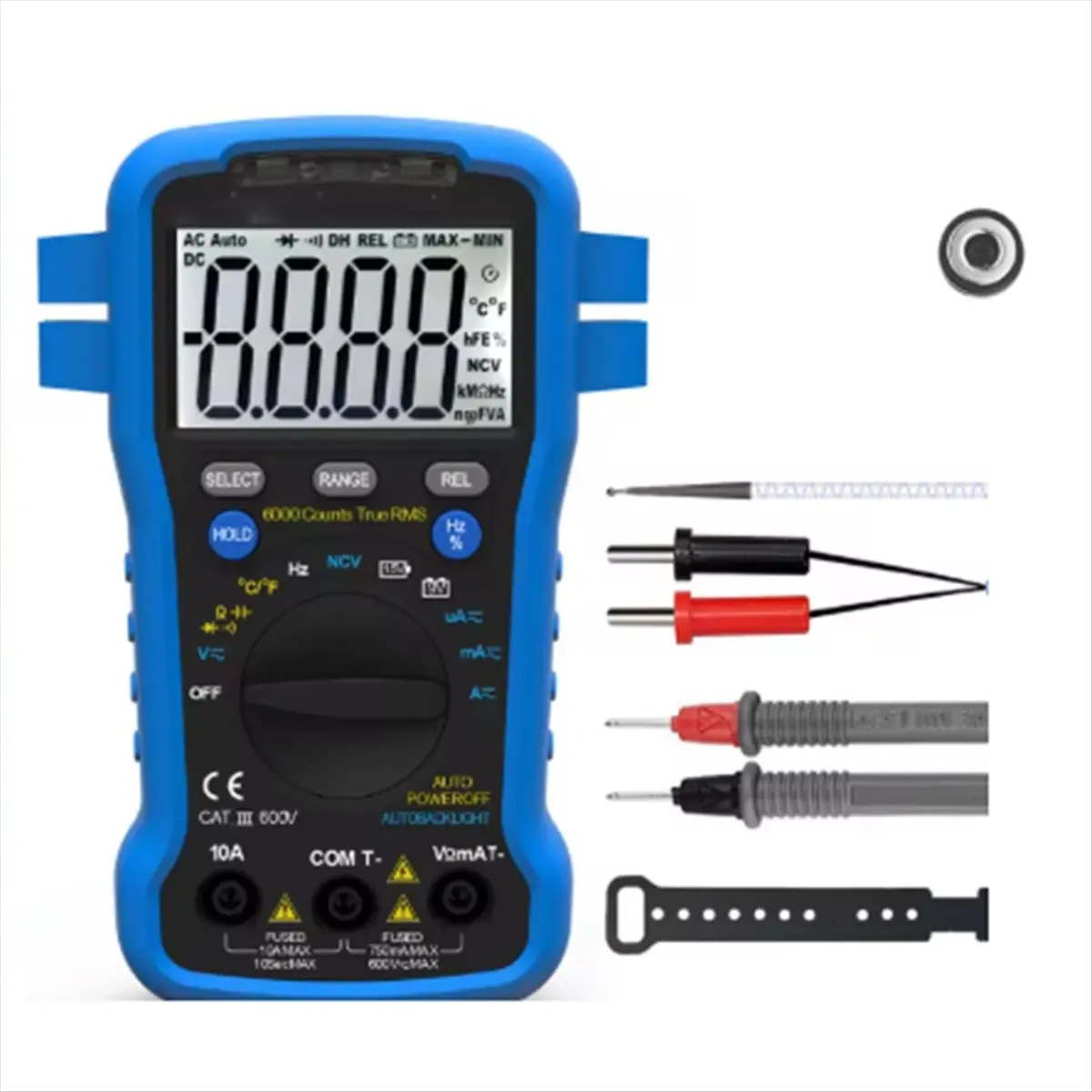 HU√◆ND -39C Digital Multimeter- 6000 Counts TRMS Auto Ranging Voltmeter for Voltage,Ohm,Capacitance and Temperature
