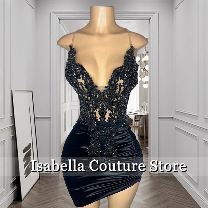 

Black Prom Dresses For Special Occasions 2025 Sparkly Birthday Party Dress Cocktail Vestido For Black Girl Customized