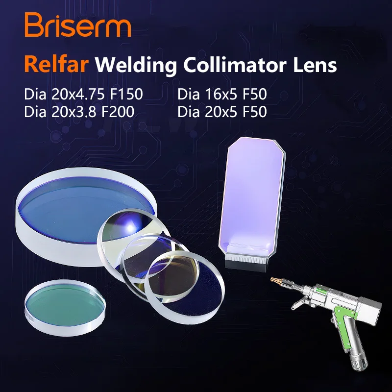 

Фокусирующая линза для лазерной сварки Relfar D20x4,75 F150 D20x3,8 F200 D16x5 F50 D20x5 F50 Защитная линза для лазерной сварки 20x2 25x2