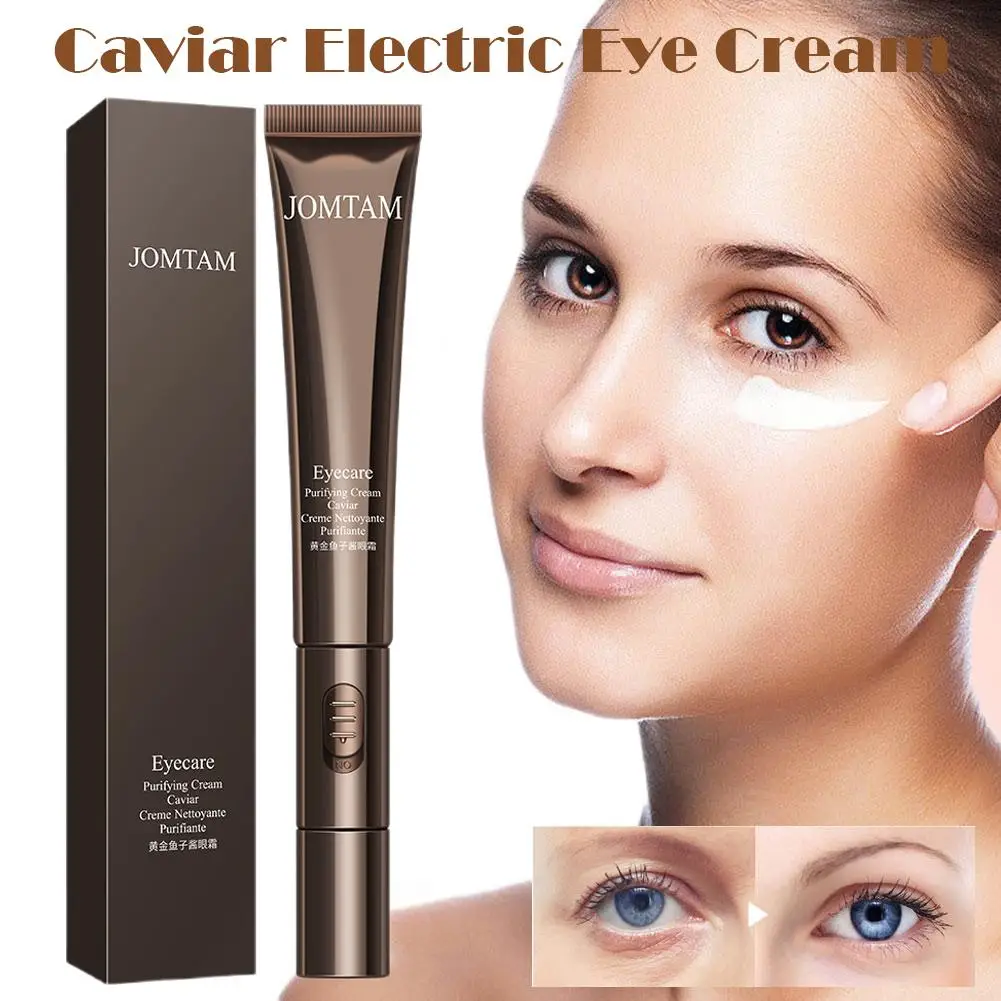 

Крем для глаз с икрой и вибромассажером от темных кругов и отеков, увлажняющее и подтягивающее средство для осветления кожи вокруг глаз