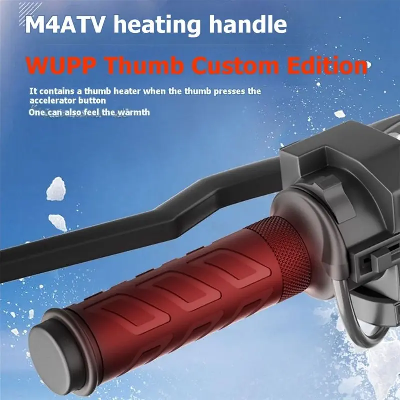 For 22Mm 12V ATV Heated Handlebar Grips With 5+ 1 Heat Level Memory Functionality For Snowmobiles Beach Buggies