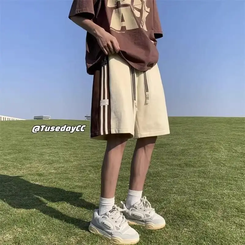 

Trendy Large Size Striped Sports orts Men's Summer American Casual Loose Wear Resistant Straight Leg Five orts Korean Ver...