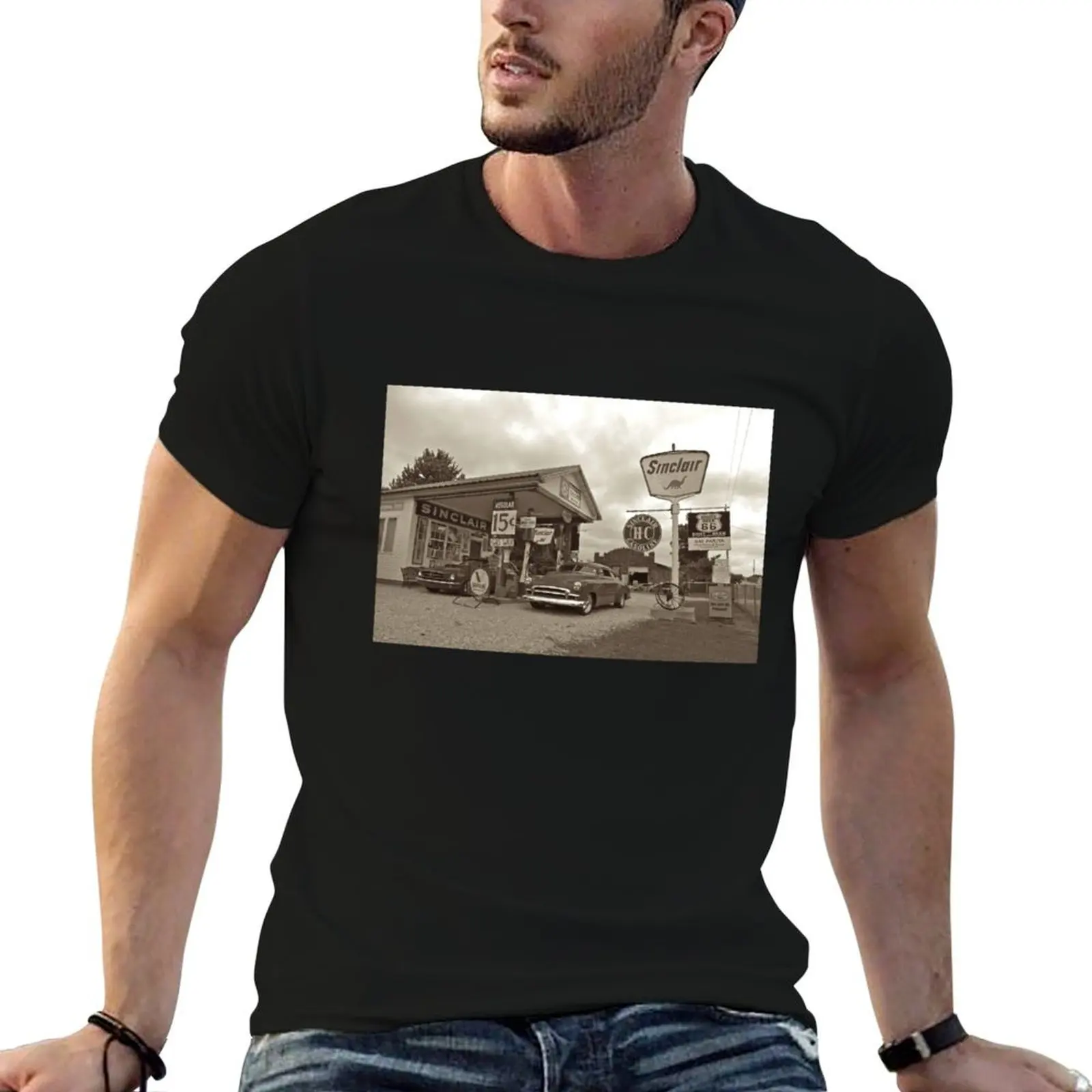 Old Gas Station T-Shirt Sport Basic Moisture Wicking Tee