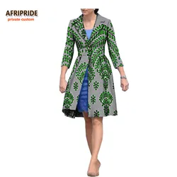 Abrigos de otoño para mujer, ropa africana, manga de tres cuartos hasta la rodilla, abrigo informal de una hilera, A722423, 2022