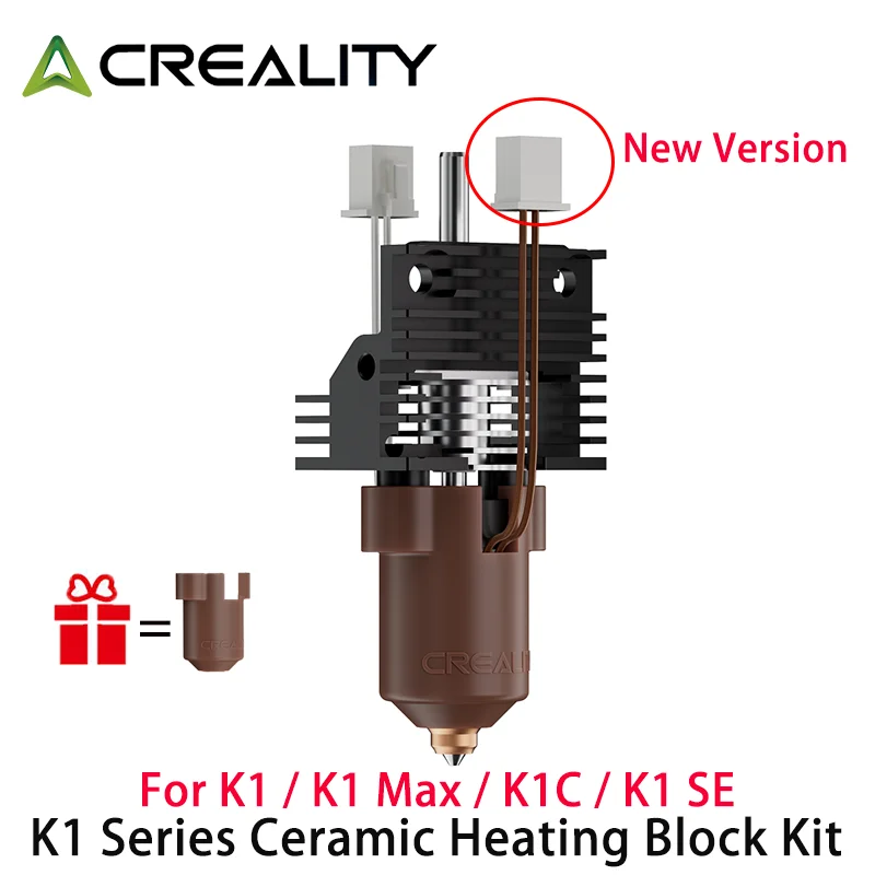 Creality Official K1C Upgrade Ceramic Heating Block Kit, 2025 New Version With buckle Terminal,for K1SE/K1 Max/K1 3D Printer par