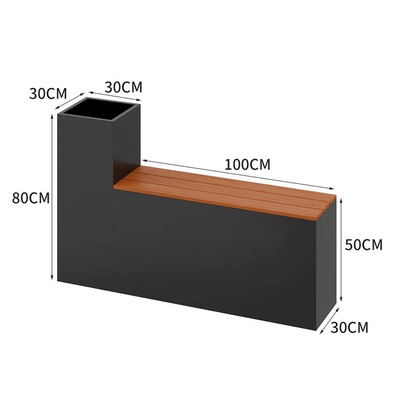 

Square Commercial Street Courtyard Sales Department Plastic wood resting flower trough, fence partition flower bed