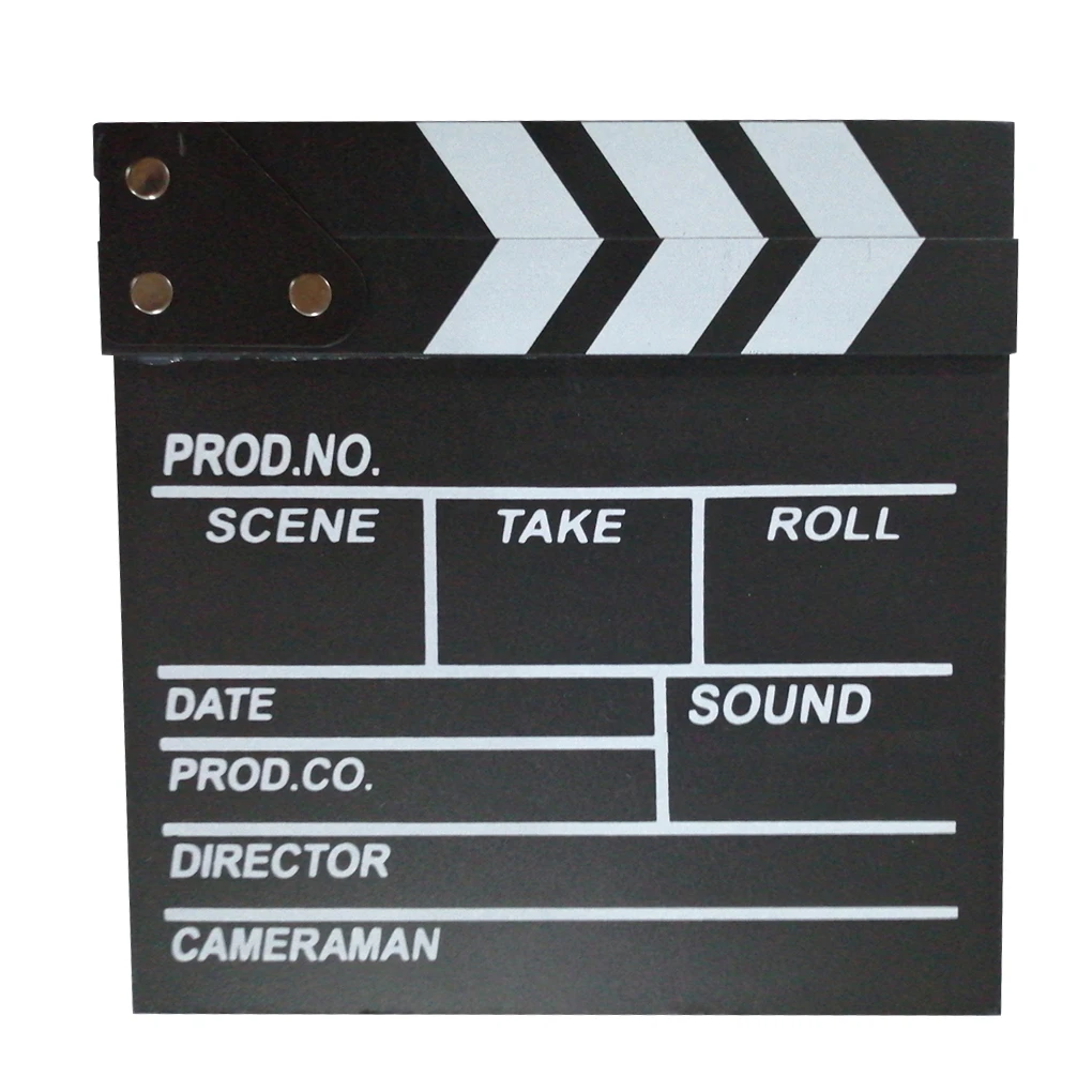 Movie Clapperboard Accessory Sign Plate Printed Pattern Director Clapperboards Scene Boards 30*27CM Big black P