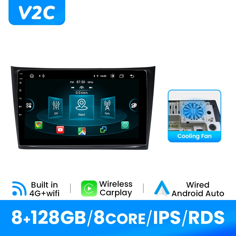 10.1inch 8Core Android14 Draadloze Carplay Android auto Autoradio Speler Multimedia Speler Voor Volvo XC90 2004 - 2013 IPS 4G Wifi