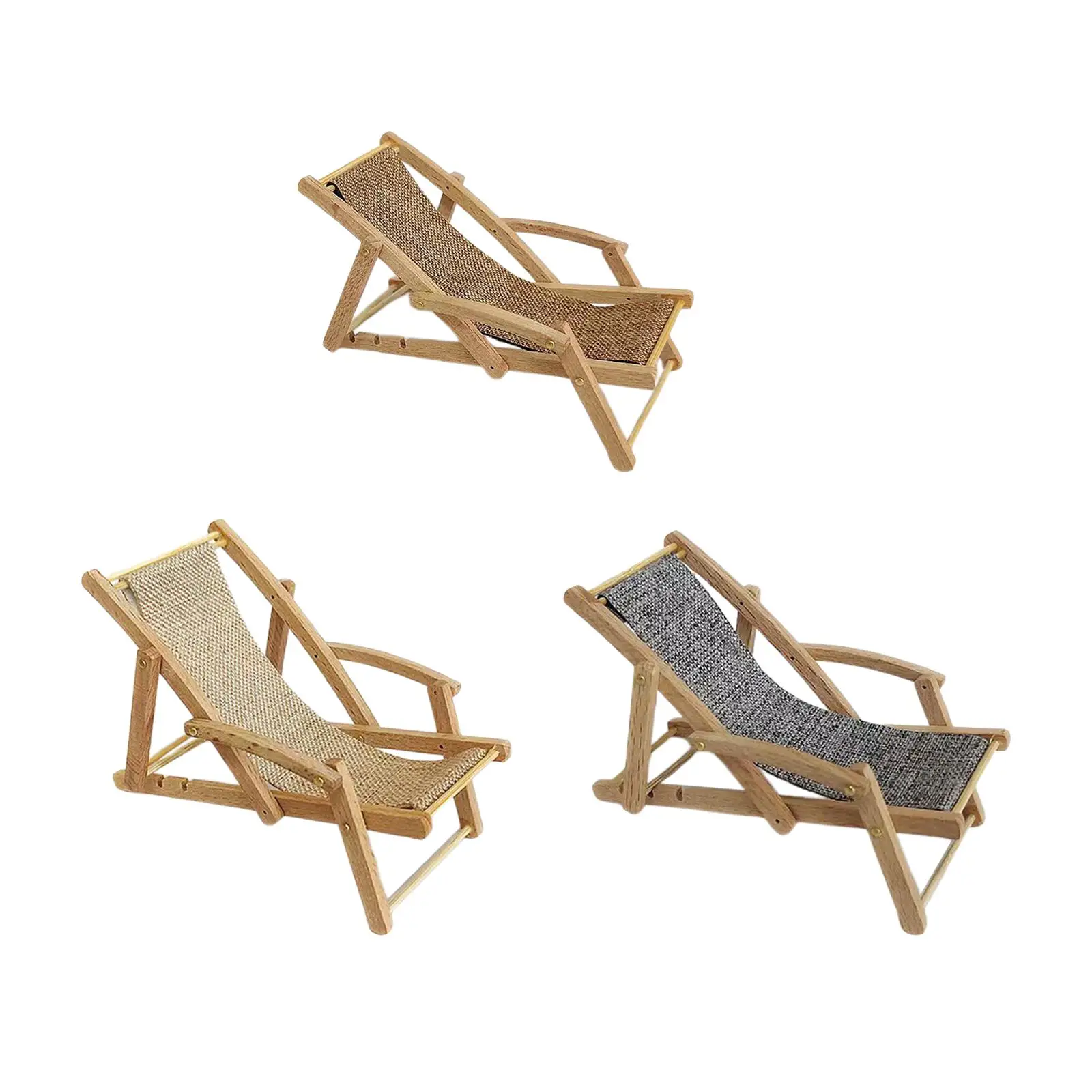 1:12 Scale Miniature Beach Chair for Dollhouse and Model Train Scenes