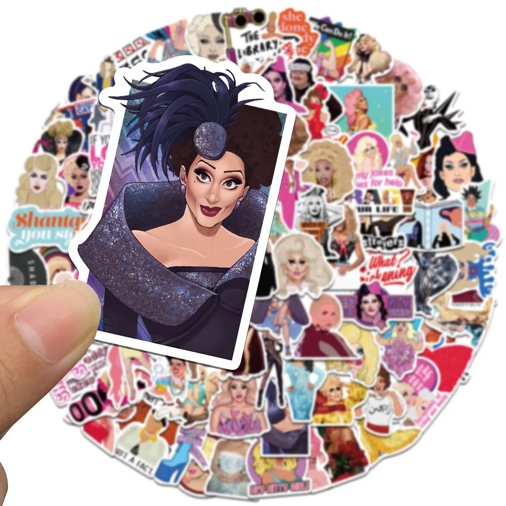 100PCS RuPauls Drag Race Stickers DIY Travel Guitar Phone Laptop Cool Waterproof Graffiti Decal Sticker