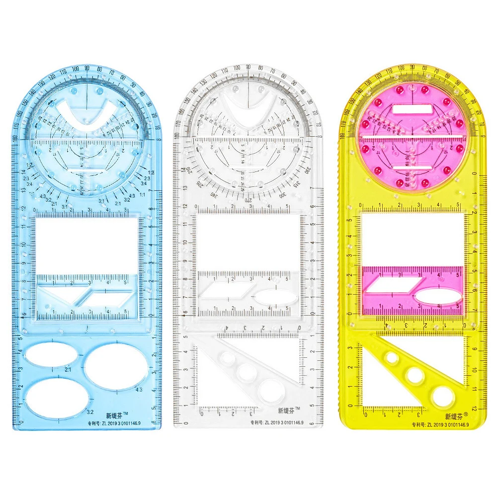 Multifunctional Geometric Ruler Geometric Drawing Template Measuring Tool For School Student Office ArchitectureRule