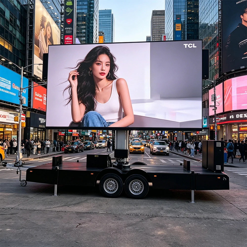 Outdoor Foldable Mobile Trailer LED Screen Digital Advertising LED Signage Display