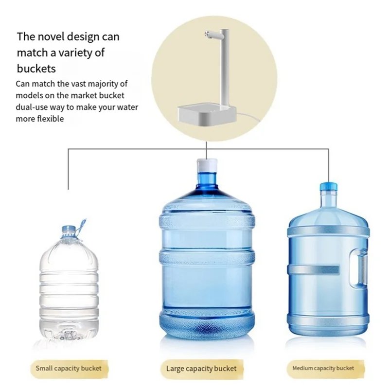 AD-6 مستويات من مضخة المياه الذكية لضخ المياه الكمي، شحن محمول من النوع C، أبيض سهل التركيب
