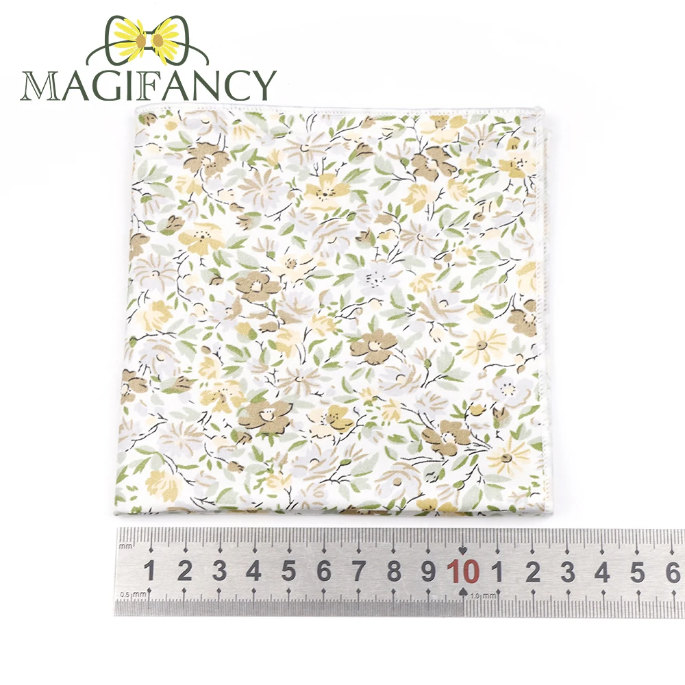 Sapu Tangan Motif Bunga Merah Muda 100% Katun 25cm Romantis Wanita Pria Pesta Pernikahan Sehari-hari Aksesoris Saku Jas Hadiah Tuxedo Dasi