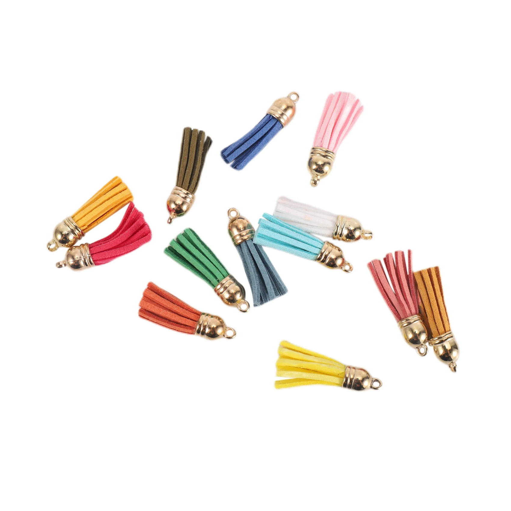 250 Pieces Keychain Tassels Bulk Colored Leather Tassel Pendants for DIY Keychain and Craft 50 Colors