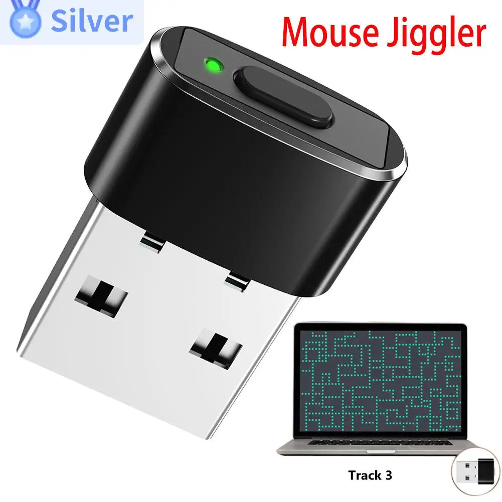 Mouse Jiggler Undetectable Automatic Mover USB Port Shaker Wiggler for Laptop Keeps Computer Awake Simulate Mouse Movement