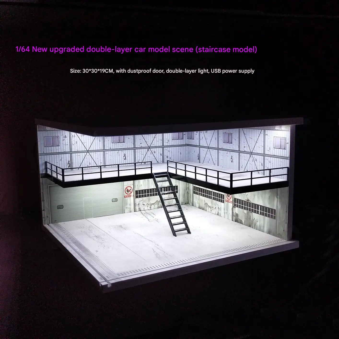 1/64 1/18 1/24 1/32 1/43 Scale Car Garage Diorama Models Set Scene LED Parking Lot Model for Matchbox Hot Wheels Collection
