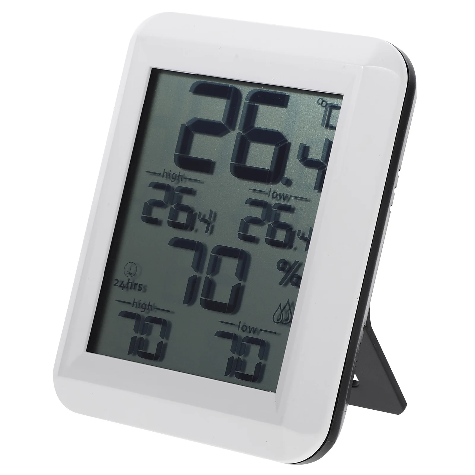 

Digital Temperature and Humidity Meter Portable High Precision with Stand and Wall Mount for Indoor Use White Temperature Meter