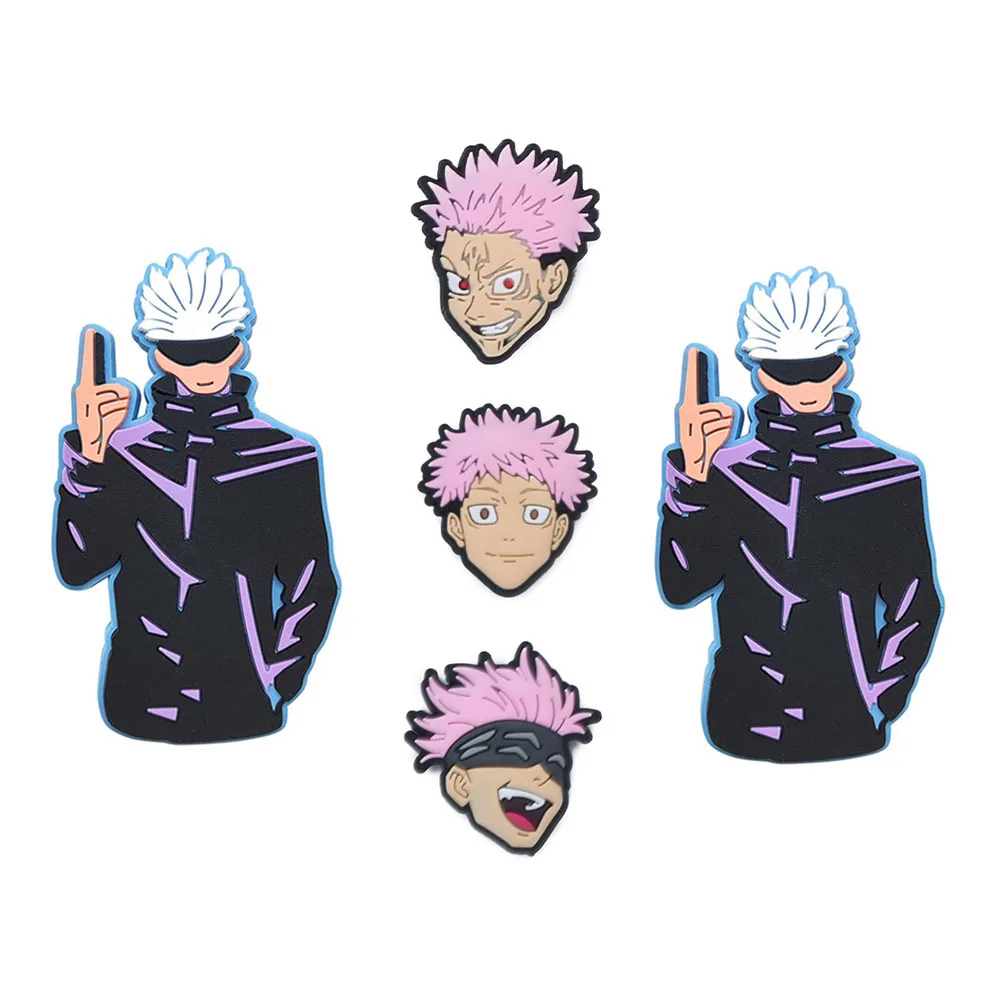 10-200pcs Manga Shoe Charms Accessories Orange Jujutsu Kaisen Shoe Decoration Claw Fish Bone Clog Pin for Men Grils Gift