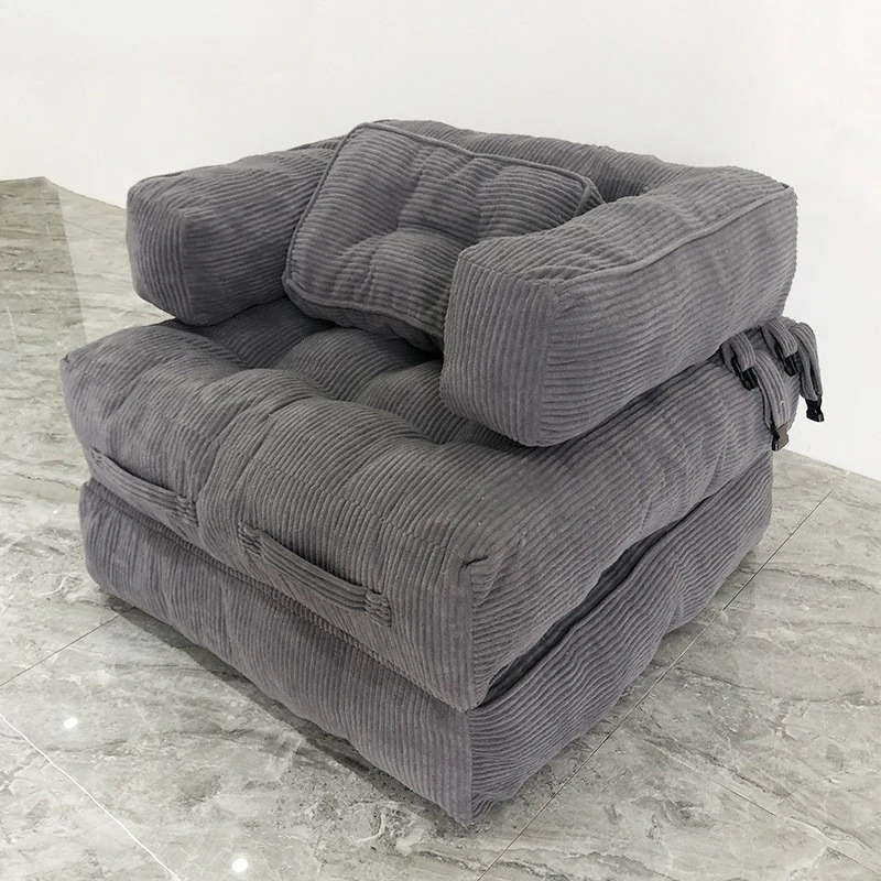 Compressed Lazy Single Sofa Bed Illed Crushed Sponge Lazy Sofa Adults Foldable Sleepable Bedroom Bean Bag Sofas Living Room
