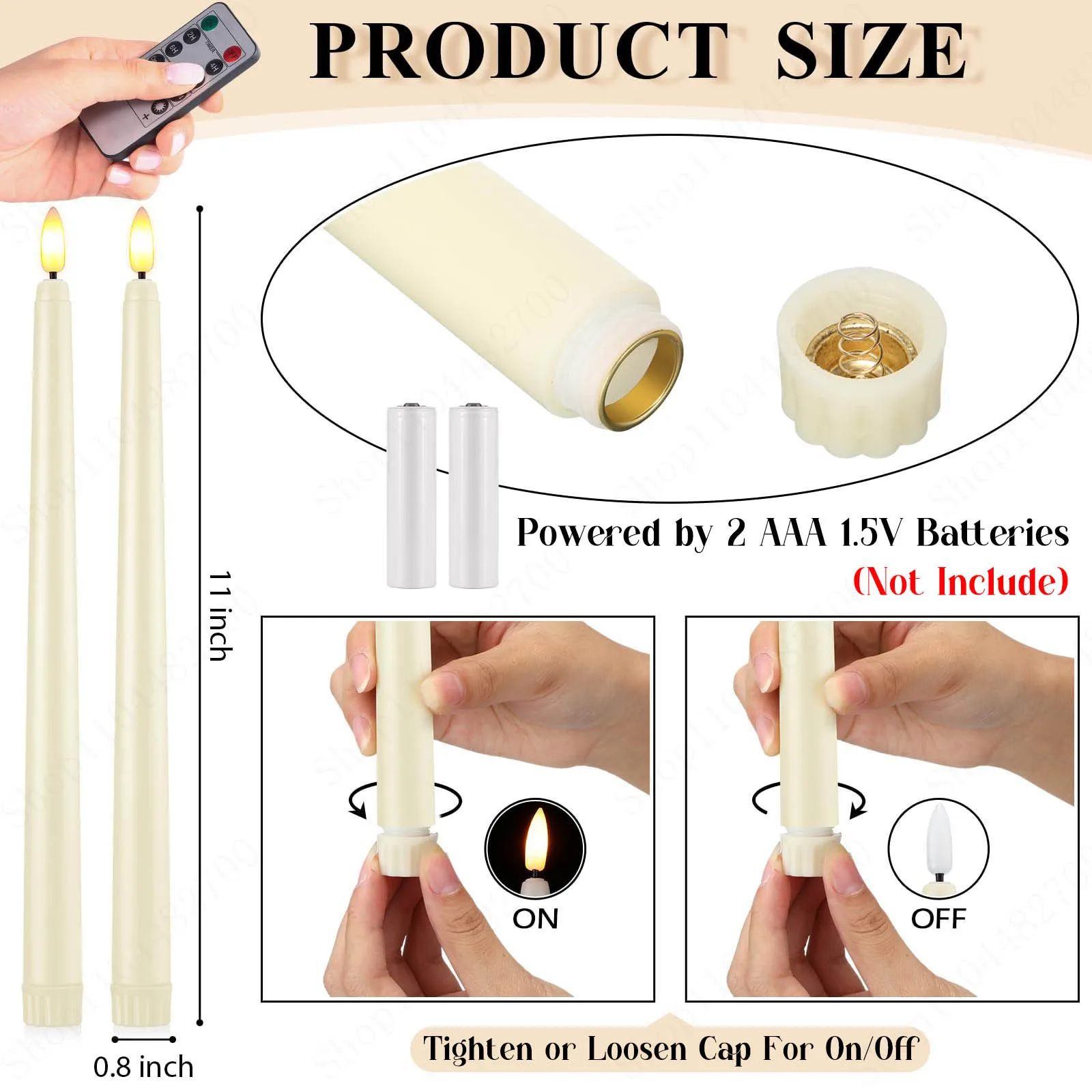 12-300 قطعة شموع مستدقة للزفاف شموع LED شموع مستدقة عديمة اللهب مع جهاز تحكم عن بعد لوازم حفلات الزفاف