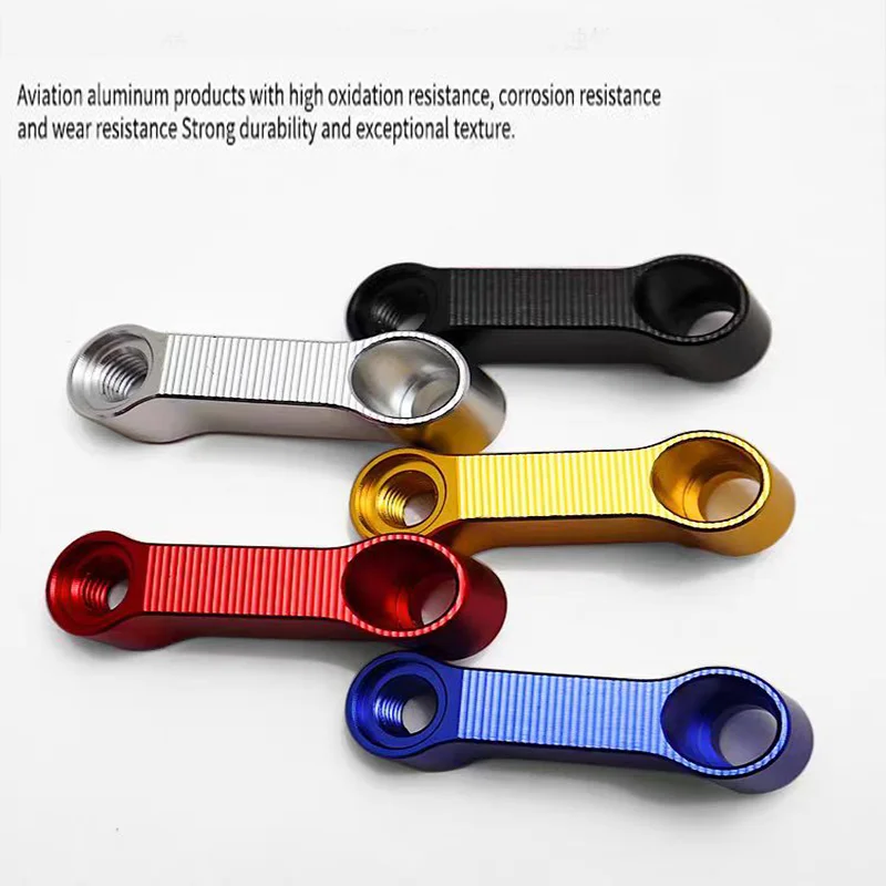 Adaptador de Montagem Frontal para Espelho Retrovisor de Moto e Bicicleta Elétrica 10MM com Base Estendida e Suporte de Parafuso