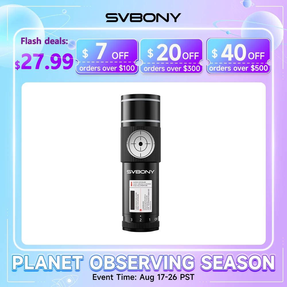 Svbony SV121 Laser Collimator Eyepiece Upgraded Triangular Screw Design Ensures Precise and Reliable Telescope Alignment