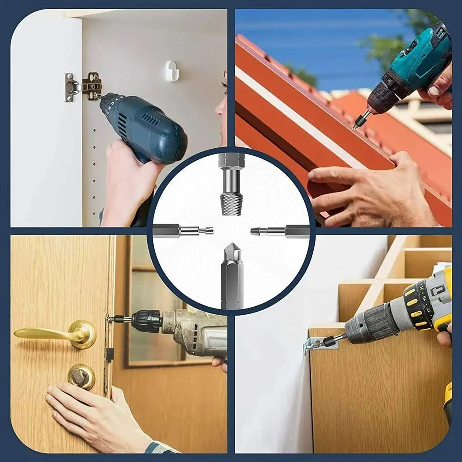 22個入り 6.35mm ダメージネジ抽出ドリルビットセット ネジ山破損ネジ用エクストラクター 六角ボルトネジ用 壊れたネジ抽出パーツ